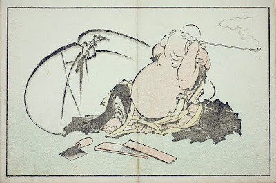 Ukiyo-e. Träsnitt. Hotei. Hokusai.