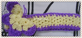 crochet head band, crochet motif