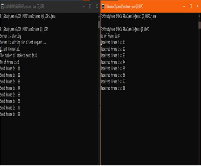 Write a Program to Implement Stop and Wait Selective Repeat Using TCP/UDP,tcp,udp,dcn,java