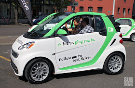 People driving the 2013 Smart Electric Drive