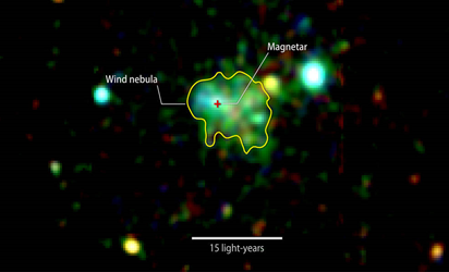 imagem em raios X da emissão em torno de uma magnetar