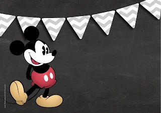 Invitaciones de Mickey Mouse Vintage para Imprimir Gratis.