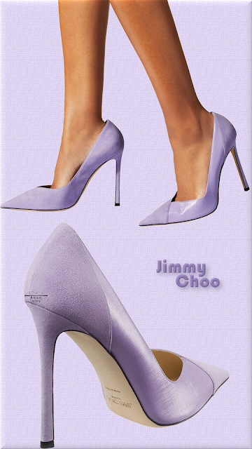 ♦Wisteria purple Jimmy Choo Cass 110 suede and etched patent leather pumps #jimmychoo #shoes #purple #brilliantluxury