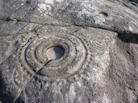 petroglyph at Laxe das Rodas, Stone of Wheels, Louro, Galicia, Spain