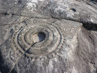 petroglyph at Laxe das Rodas, Stone of Wheels, Louro, Galicia, Spain