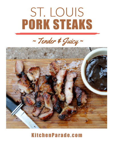 St. Louis Pork Steaks ♥ KitchenParade.com, the St. Louis tradition except tender, juicy and not doused in bbq sauce.