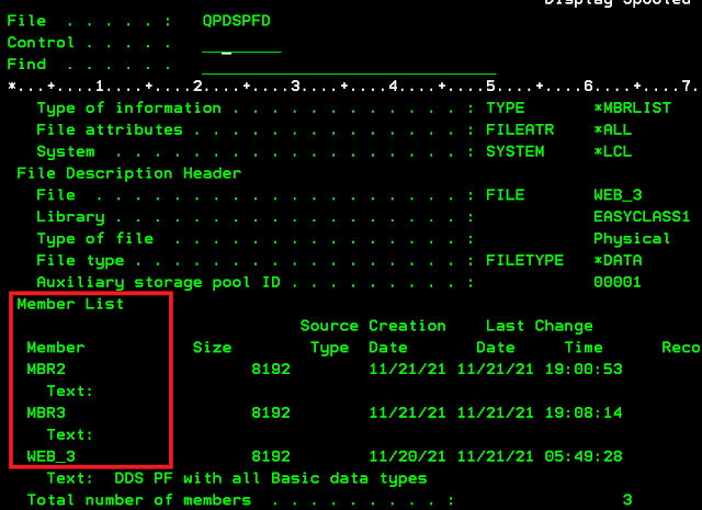 DSPFD TYPE(*MBRLIST), dspfd, addpfm, multimember physical file in as400, add physical file member, ibmi