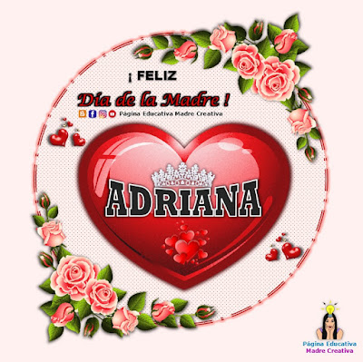 Nombre Adriana - Cartelito por el Día de la Madre