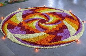 Rangoli Designs and Patterns with Lamps for Diwali 2