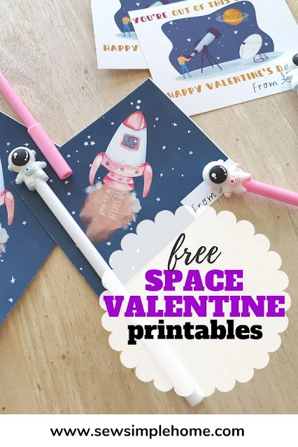 Make their Valentine's Day out of this world with the free space Valentine printables.