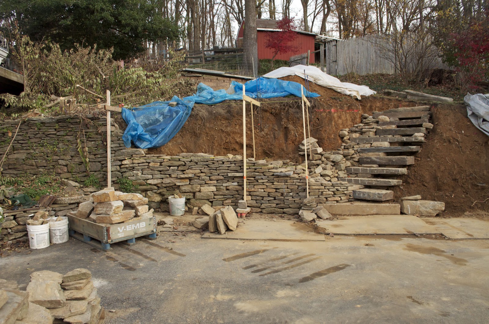 curved wall construction short dry stone retaining wall which followed ...
