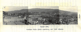 panoramic photo of White River Junction, VT, looking eastward to West Lebanon