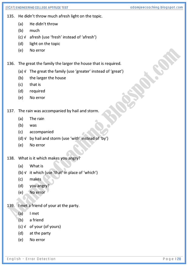 ecat-english-error-detection-mcqs-for-engineering-college-entry-test