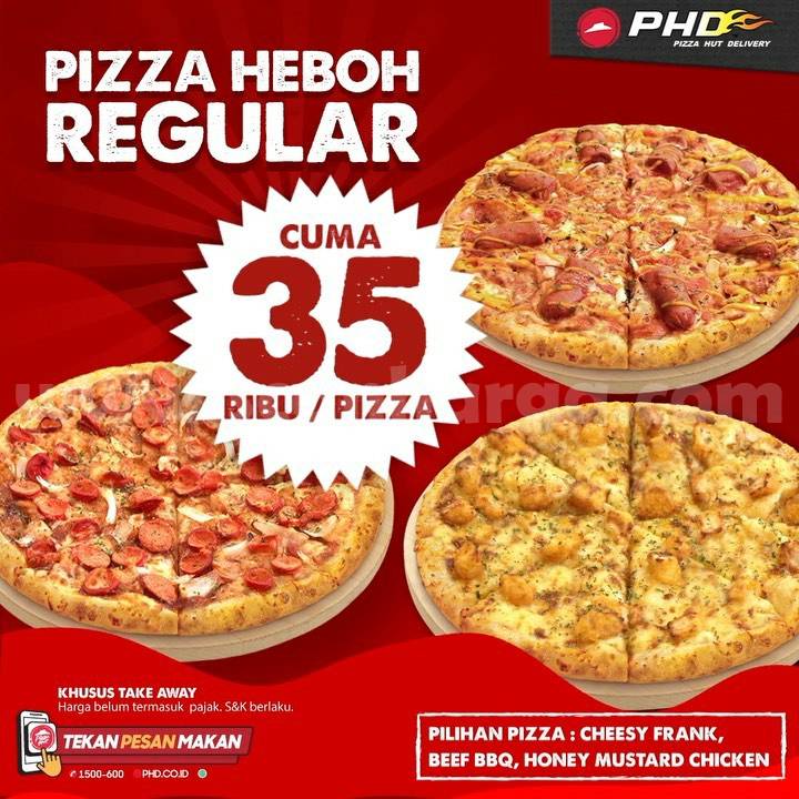 Promo PHD - Pizza HEBOH Reguler cuma Rp 35 RIBU / Pizza