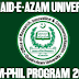 Quaid e Azam University Mphil Test for Mphil Program 2023