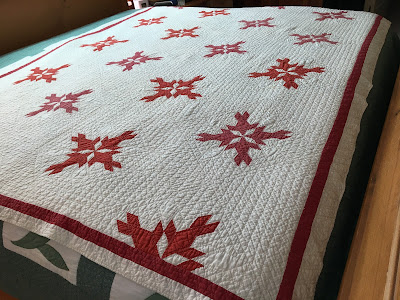 red and white quilt