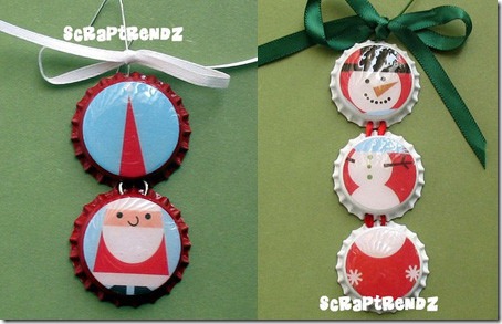  chapas, manualidades navidad con reciclados
