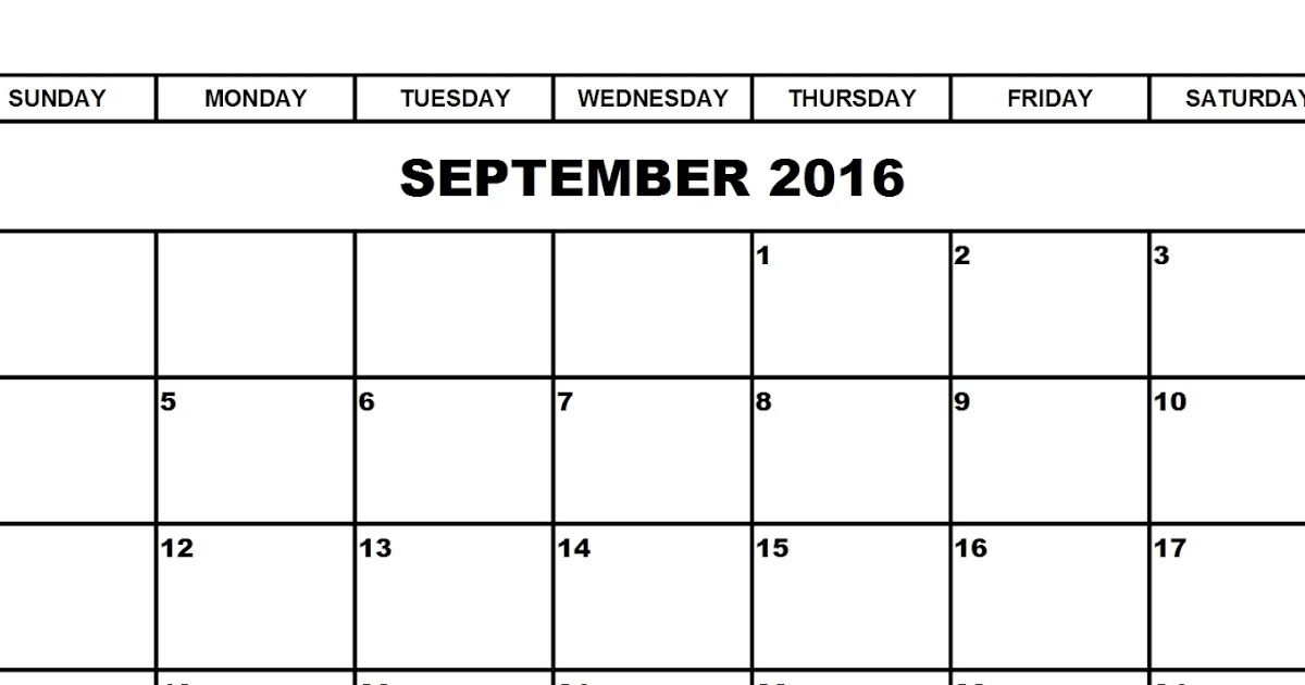 get printable calendar september 2016 printable calendar pdf excel word