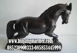 Jual patung kuda antik marmer hitam