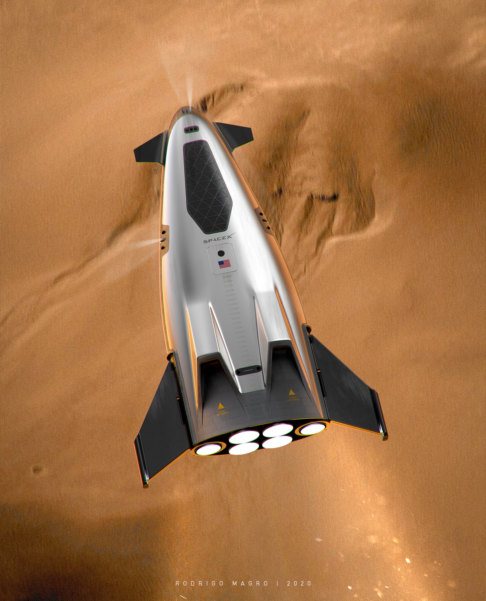 SpaceX orbital shuttle concept by Rodrigo Magro | human Mars