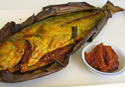 Grilled fish with Chilli stuffing...