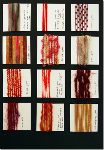 weaving novelty yarn samples