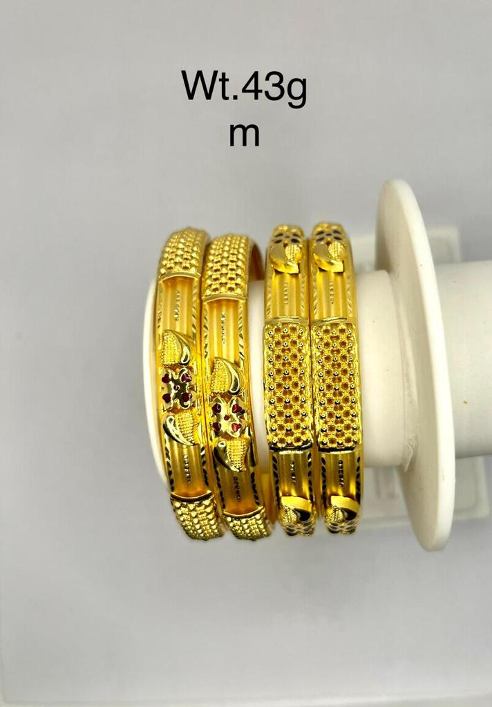 Latest Machine Gold Bangles Designs Simple And Beautiful For Dailywear Light Weight