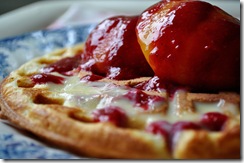 peach melba waffles