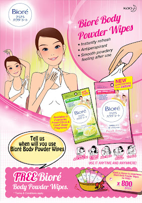 Biore Malaysia: FREE Body Powder Wipes