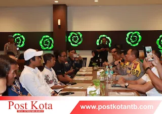 Kapolresta Mataram Silaturrahmi dengan Awak Media di Hotel Lombok Plasa