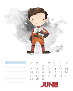 Star Wars: Calendario 2020 para Imprimir Gratis.