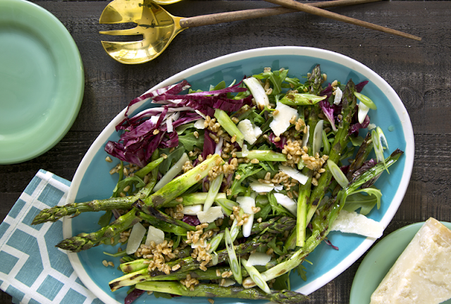 Farro Salad Recipe with Grilled Asparagus