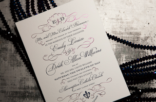 white wedding invites