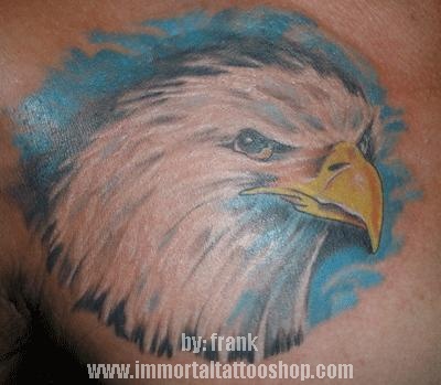 american eagle tattoo done by frank in immortal tattoo shop in tiendesitas