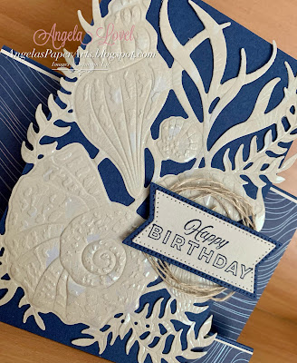 Angela's PaperArts: Stampin Up seashells faux centre step male birthday card