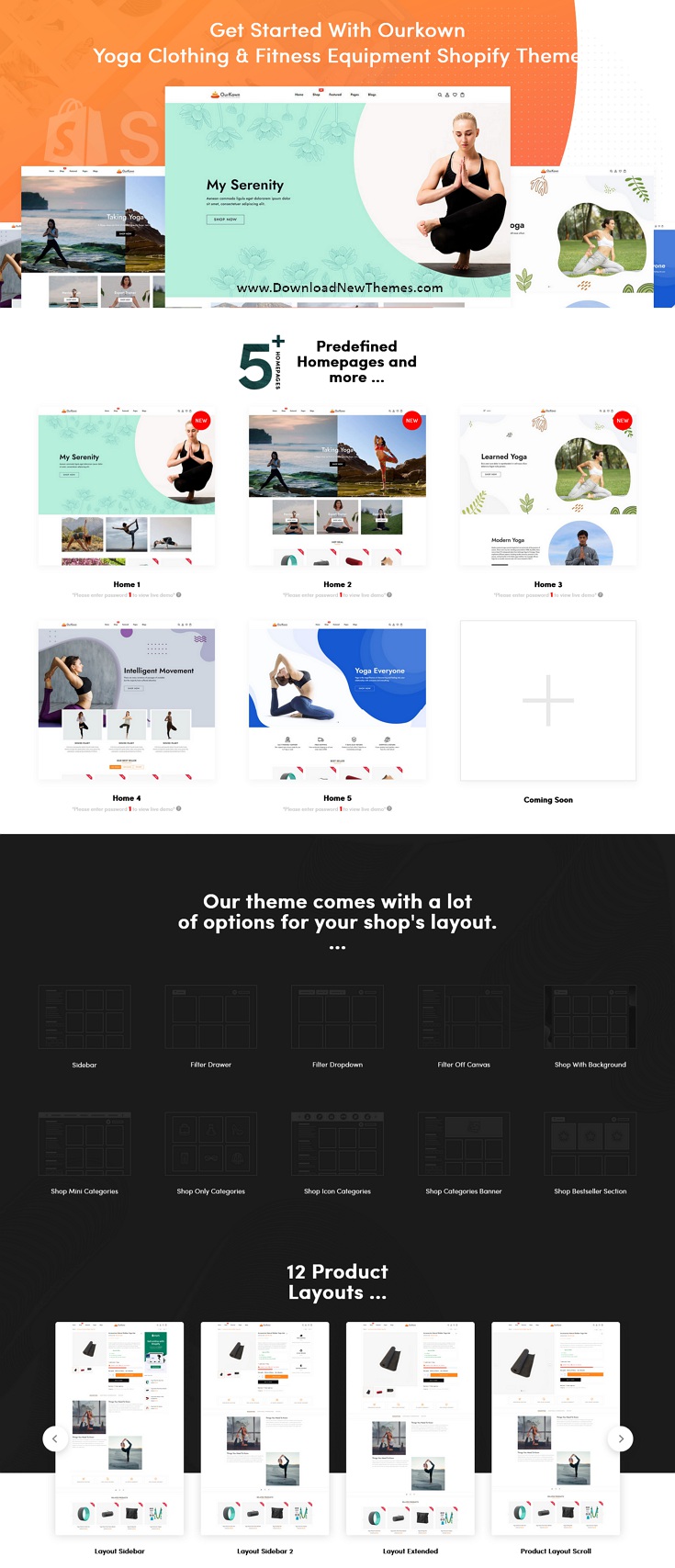 Yoga Clothing & Fitness Equipment Shop Website Theme