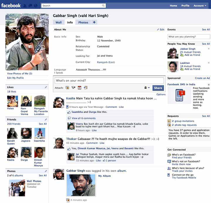 Gabbar Funny Facebook Profile