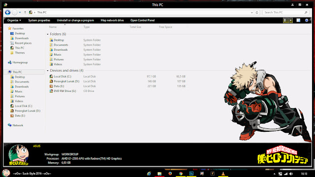 Theme Anime Windows 8.1 Boku no Hero Academia By Bashkara