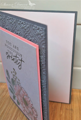 Rhapsody in craft, Basic Gray, Flirty Flamingo, Cottage Rose, Stampin' Up, Stampin' Blends, Quatrefoil Tile Embossing Folder, Friendship Card, #colourcreationsblophop,Annual Catalogue 2022-2