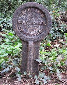 A metal sign saying Isleworth Blue School Governors, on the edge of Gumping Common.  Orpington Field Club outing to Crofton Heath and nearby woods on 7 April 2012.