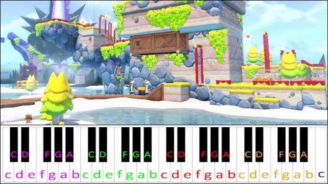 Scamper Shores (Super Mario 3D World) Piano / Keyboard Easy Letter Notes for Beginners