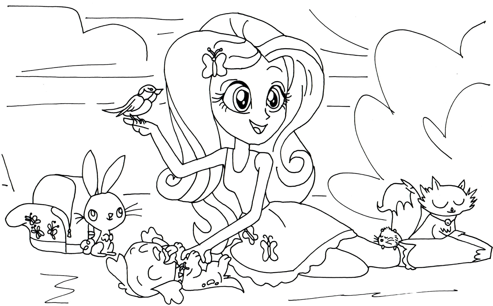 Fluttershy Little Pony Coloring Page