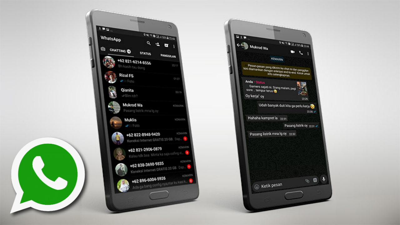 Download WhatsApp Black Style Terbaru