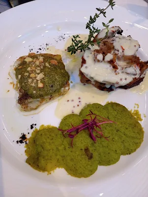 " Dinner plate with Chicken and Pork from the InterContinental hotel in Santo Domingo"