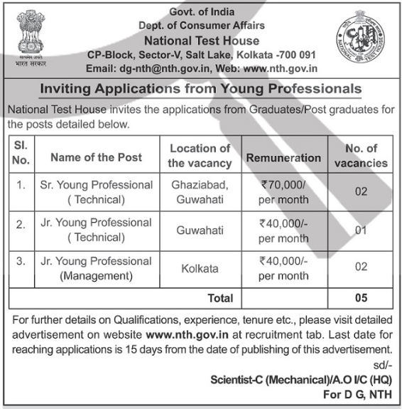 National Test House Young Professional Notification 2024