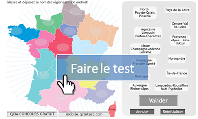 Test des régions, glisser deposer