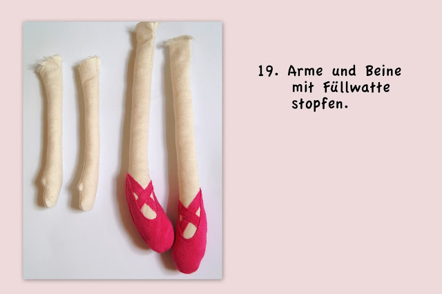 Stoffpuppe, rag doll, free tutorial, Nähanleitung, Schnittmuster, Geburtstagsgeschenk, Ballerina, 