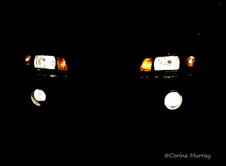 1987 Mustang 5.0 One-Piece Headlights at Night