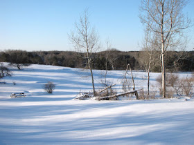 snow and long shadows