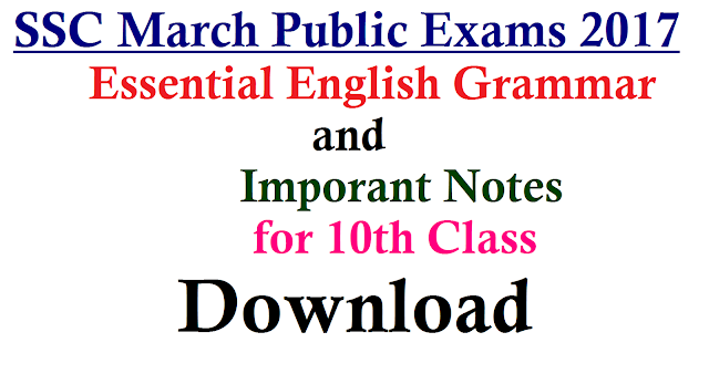 10th Class English Grammar Important Notes Download | Vocabullary Convention of Writing Opposite words Synonyms Antonyms Tenses Articles Parts of Speach Offical Letter writing Personal Letter Writing Paragraph Reading useful for SSC Public Examinations March 2017 Essential English Grammar and Imporant Notes for 10th Class SSC Students who are going to appers March 2017 exams | Download Effective English Notes by Experts for SSC Public Examinations 10th-class-english-grammar-important-notes-ssc-public-examinations-download| Download Important Notes of 10th Class English Grammar/2016/12/download-important-notes-of-10th-class-essential-english-essential-grammar-important-notes.html